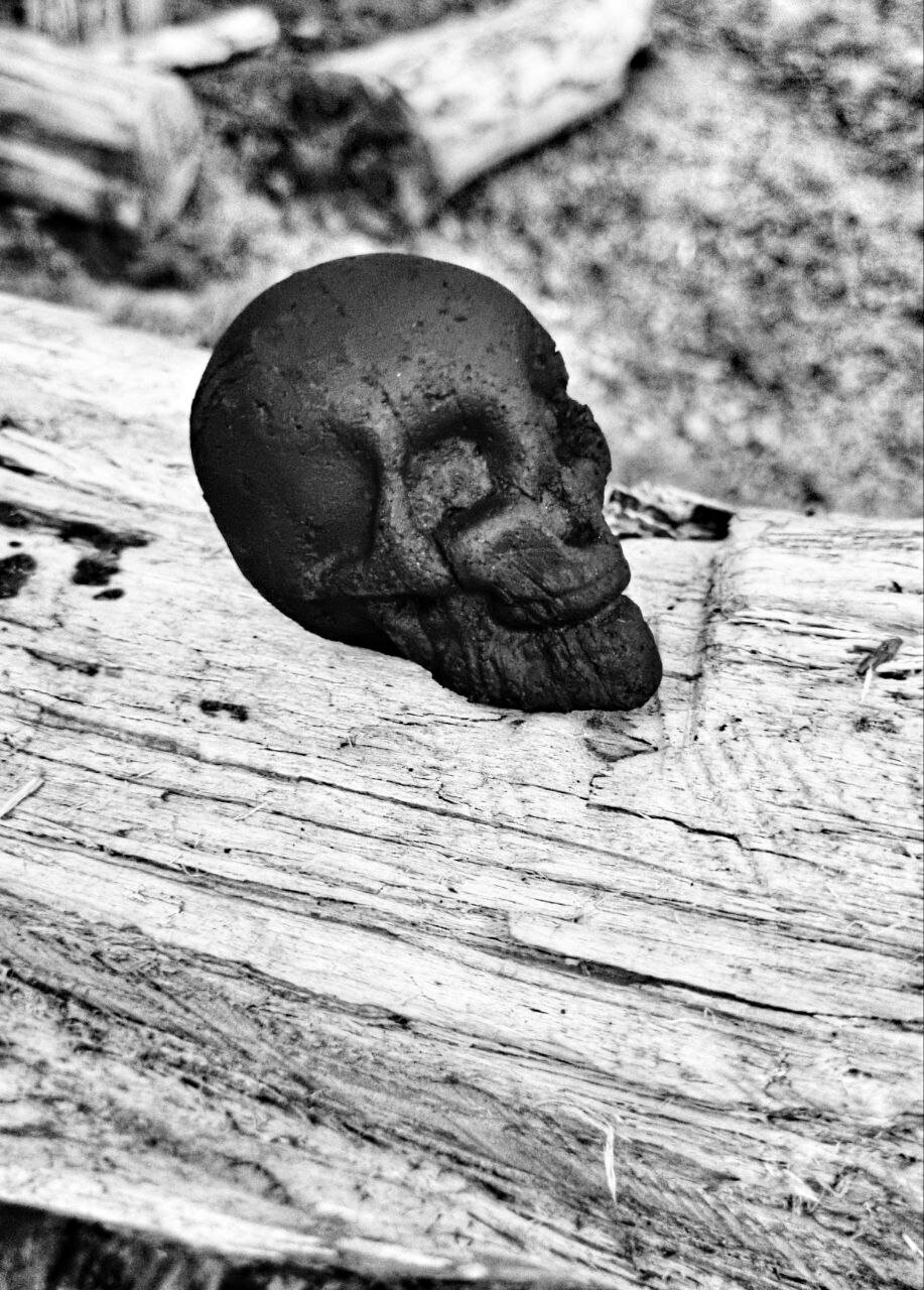 Угли для мангала и камина череп уголь - фотография № 1