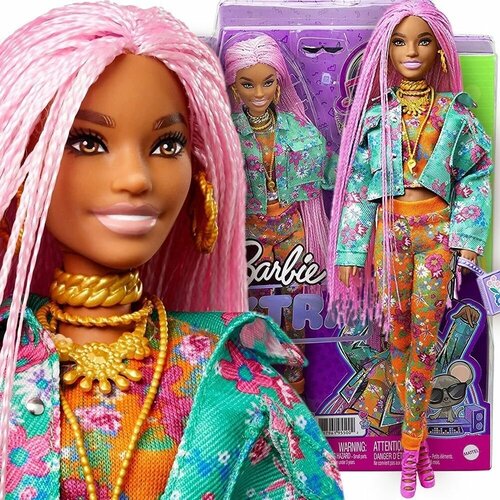 фото Кукла барби экстра - розовые дреды (barbie extra doll 2021 pink braids)