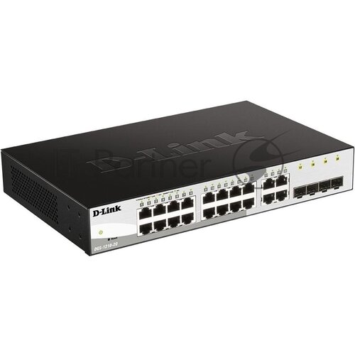 Коммутатор D-Link Gigabit Smart Switch with 16 101001000Base-T ports and 4 Gigabit MiniGBIC SFP 1431500₽