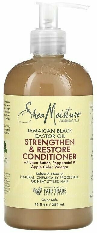 SheaMoisture, ямайское черное касторовое масло, укрепляющий и восстанавливающий кондиционер, 384 мл