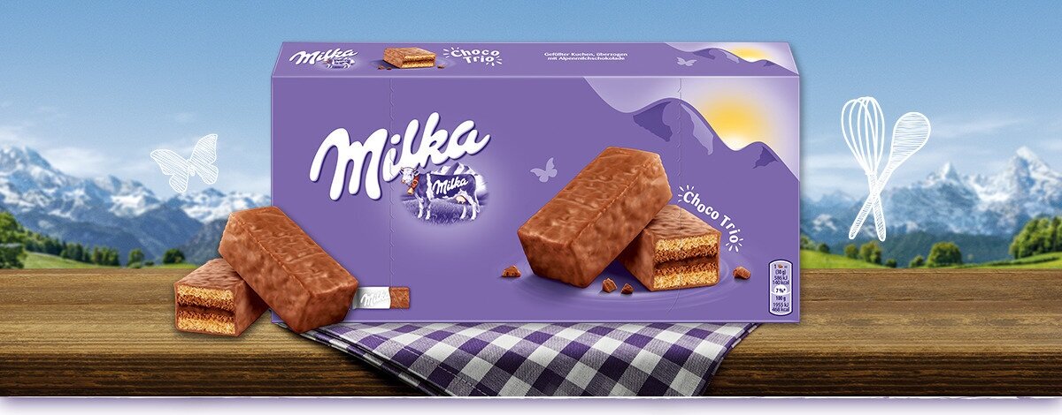 Бисквитное пирожное Милка Шоколадное Трио / Milka Choco Trio 150 гр. (Германия)