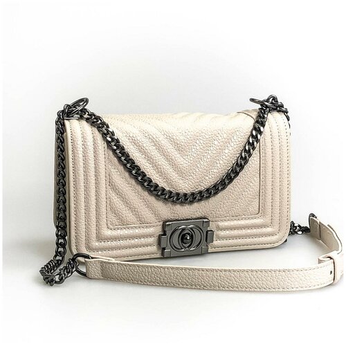 Сумка  колье XUAN DONG, экокожа, бежевый