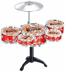 Детская ударная установка Drum Set Jazz, 5 барабанов, тарелка, палочки, 55х54х36 см