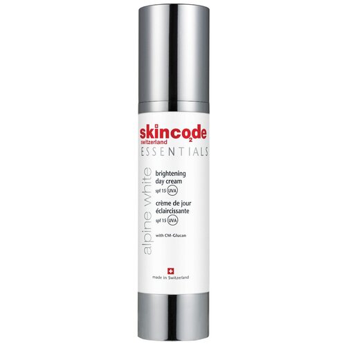 Skincode Essentials Alpine White Brightening day cream spf 15 Осветляющий дневной крем для лица SPF 15, 50 мл осветляющий дневной крем spf 15 skincode alpine white brightening day cream 50 мл