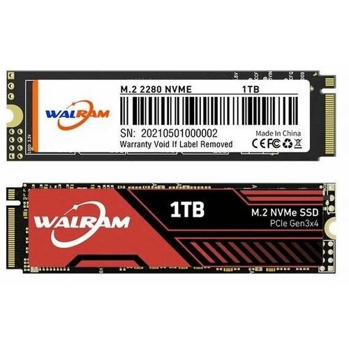 Внутренний высокоскоростной жёсткий диск SSD для компьютеров и ноутбуков WALRAM M2 SSD 1 ТБ NVME PCIe 30x4 697000₽