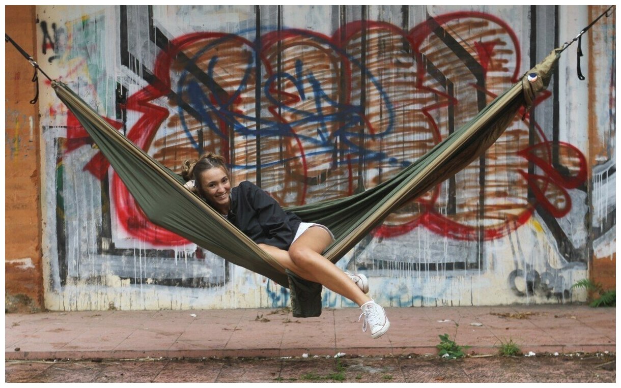 Гамак средний Ticket to the Moon Original Hammock Army Green/Brown (Гамаки) - фотография № 6