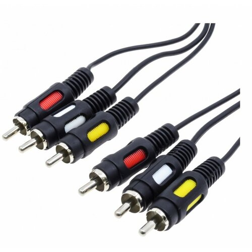 Кабель Atcom AT0711 3RCA (тюльпан)-3RCA (тюльпан) 1.8 м atcom 3 5 mini jack 3rca at1006 1 м черный