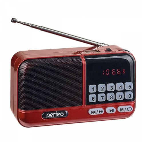 Радиоприемник Perfeo ASPEN FM+ i20 красный радиоприемник perfeo palm fm i90 bl красный