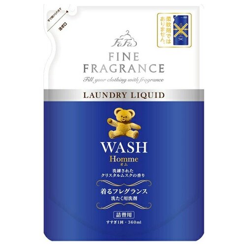 фото Жидкость для стирки ns fafa japan fine fragrance wash homme с ароматом мускуса и бергамота, 0.4 л, бутылка