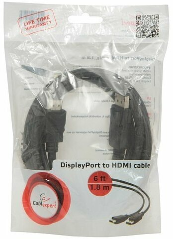 Кабель DisplayPort 10м Cablexpert CC-DP-HDMI-10M круглый черный - фото №10