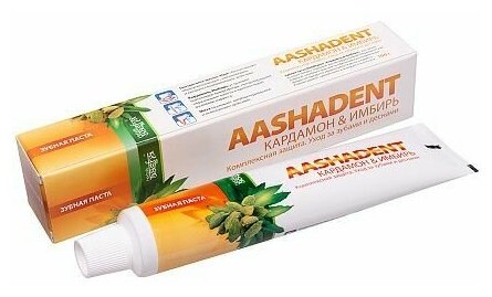 Aasha Herbals, Зубная паста Кардамон-Имбирь 100 г