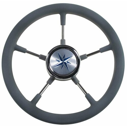 фото Колесо рулевое riva rsl 320 мм, обод серый, спицы серебрянные volanti luisi