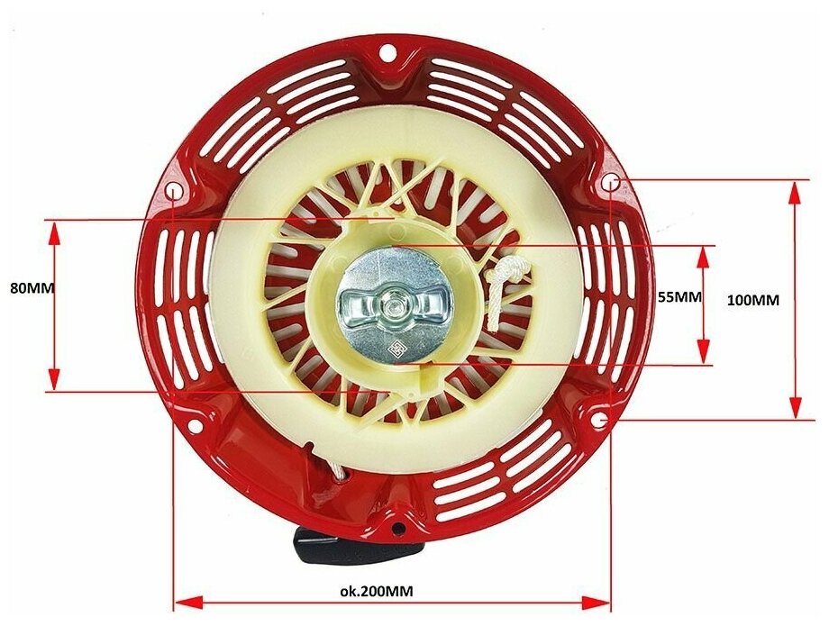 Стартер ручной с плоскими металлическими зацепами 160F 168F 170F GX120 GX160 GX200