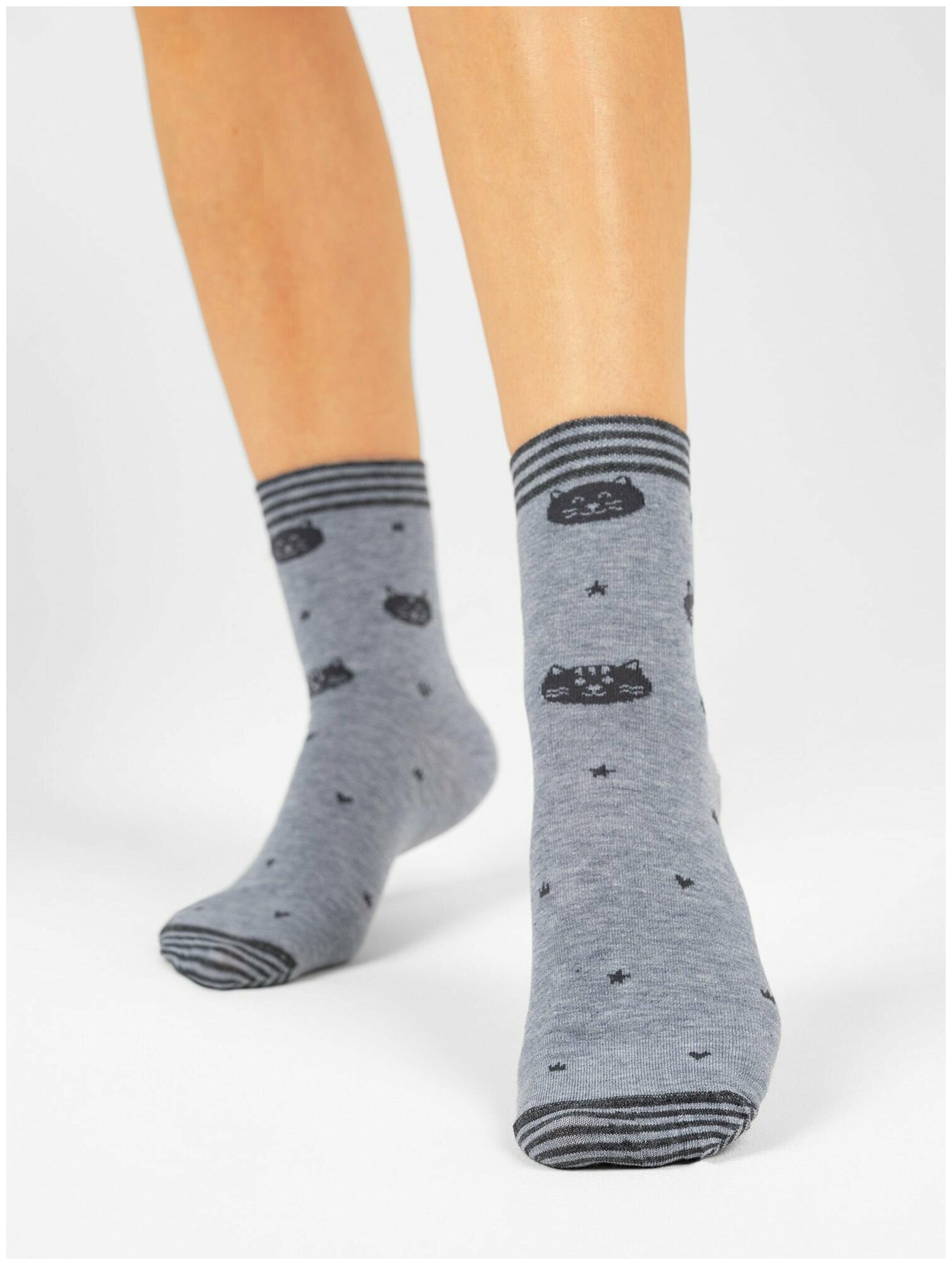 Носки Just Socks Носки хлопок, размер 23-25, серый