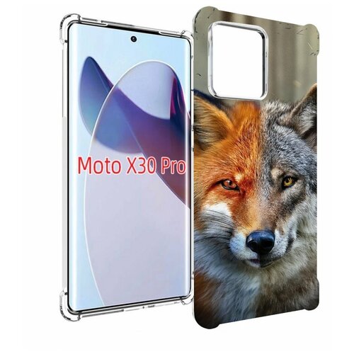 Чехол MyPads волк-лиса для Motorola Moto X30 Pro задняя-панель-накладка-бампер