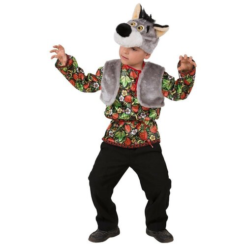 фото Костюм волчонок еремка детский батик 28 (110 см) (маска, жилет, рубашка)