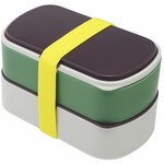 Ланч-бокс с приборами Smart Solutions Food Time, 1 л, зеленый/серый - изображение