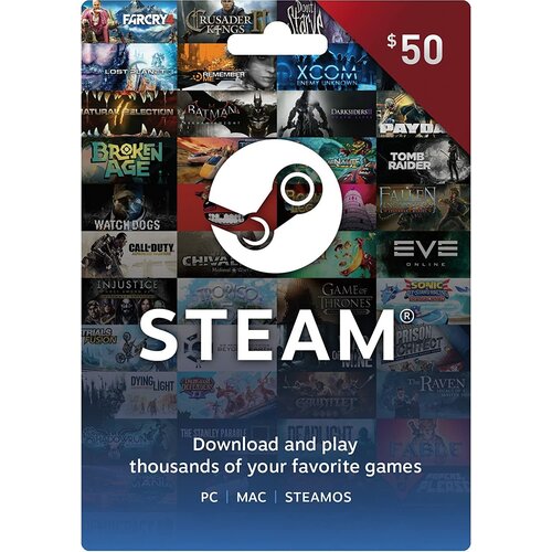 Steam Gift Cards - $50 USD Подарочный сертификат (Для региона США)