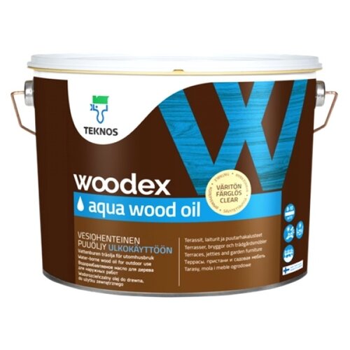 Масло TEKNOS Woodex Aqua Wood Oil, бесцветное, 0.9 л