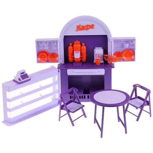 ОГОНЁК Кафе-бар С-1501 сиреневый набор мебели для кукол салон парикмахерская микс огонёк