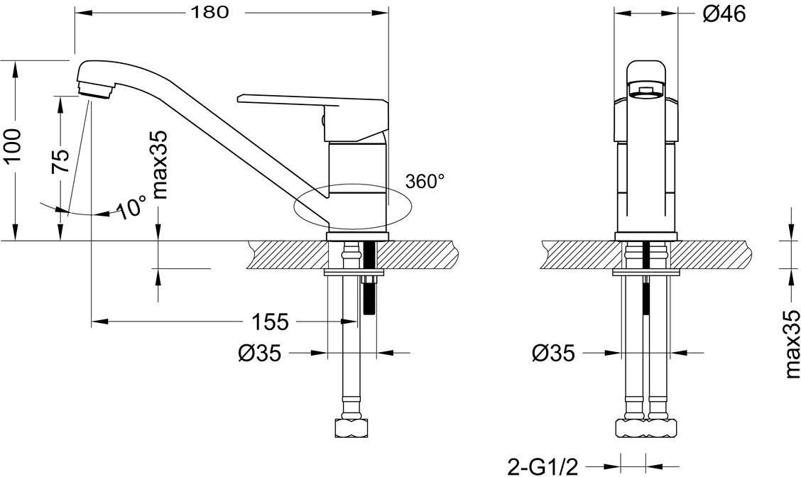 Смеситель Lemark Point LM0307C для раковины