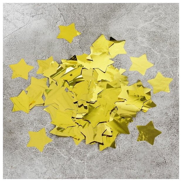 Наполнитель для шара "Конфетти звезда", 2 см, фольга, цвет золотой, 500 г