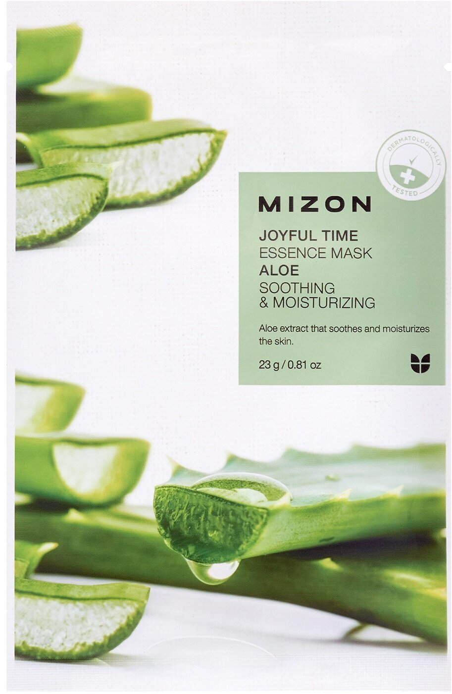 MIZON Joyful Time Essence Mask Aloe Маска тканевая для лица с экстрактом сока алоэ, 23 г