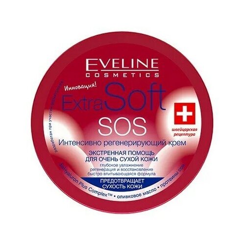 EVELINE Крем для лица и тела интенсивно регенерирующий SOS серии Extra Soft 200мл
