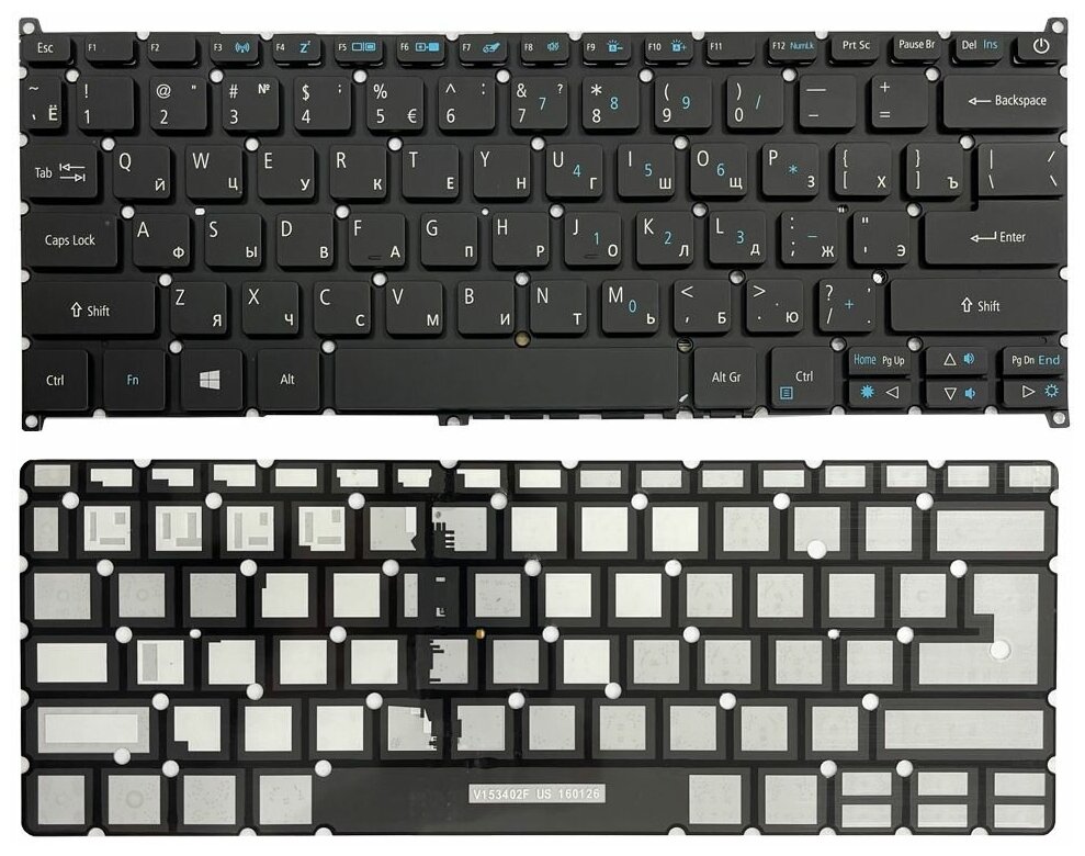 Клавиатура для ноутбука Acer Swift 3 SF314-41 SF314-52 SF314-52G , Swift 5 SF514-51 черная с подсветкой