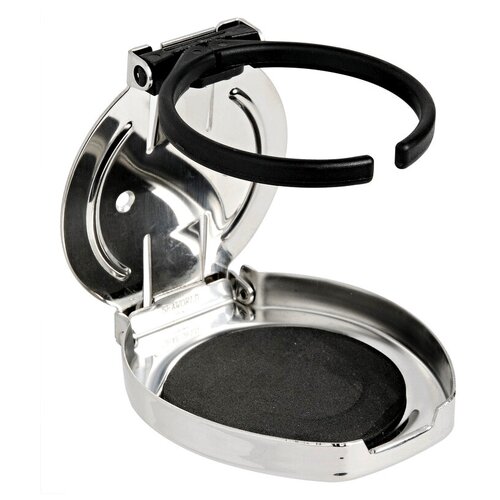 Подстаканник складной - 107x91x14мм, нержавеющая сталь/пластик (Osculati)