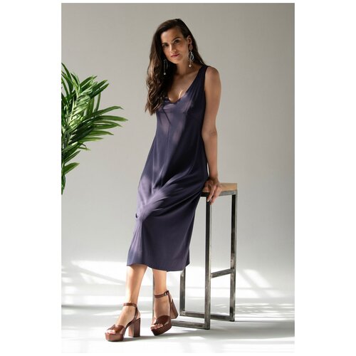 фото Стильное платье длиной ниже колена, laete, размер m,цвет фиолетовый