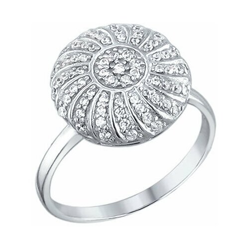 фото Кольцо из серебра 925 пробы с фианитами 01к1511698. размер 18 эстет