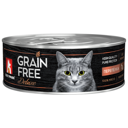 Влажный корм для кошек Зоогурман Grain Free, беззерновой, с перепелом 2 шт. х 100 г