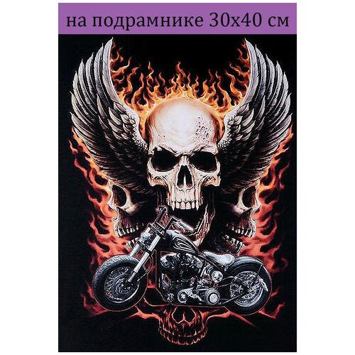 Алмазная живопись 30х40 на подрамнике мотоцикл, Алмазная мозаика на подрамнике 40х30, алмазная вышивка набор с круглыми стразами, полная выкладка
