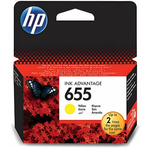 Картридж струйный HP (CZ112AE) Deskjet Ink Advantage 3525/5525/4515/4525 №655, желтый, оригинальный - 1 шт.