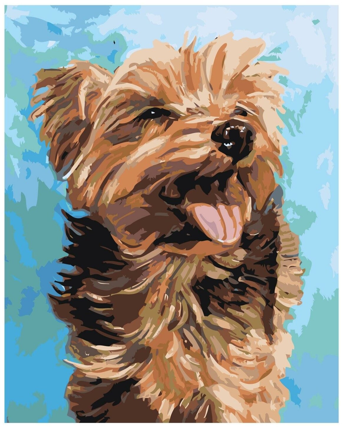 Радостная собачка Раскраска картина по номерам на холсте