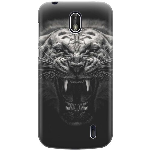 фото Cиликоновый чехол на nokia 1 / нокиа 1 с принтом "оскал тигра" gosso