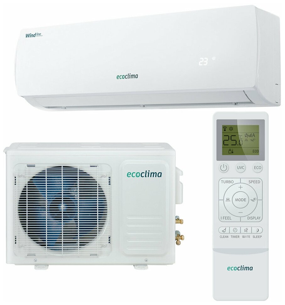 Настенная сплит-система Ecoclima Wind Line EC/I-07QC/ ECW/I-07QCW, inverter, белый