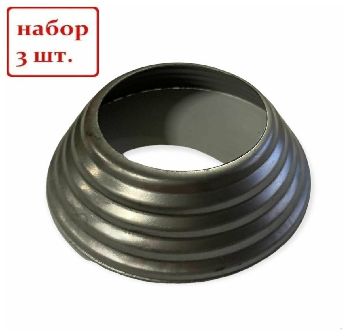 Кованый элемент Royal Kovka Основание балясин 80х25 мм под диаметр 32 мм металл 0.8 мм Набор 3 шт арт ОБ0208-3 - фотография № 1