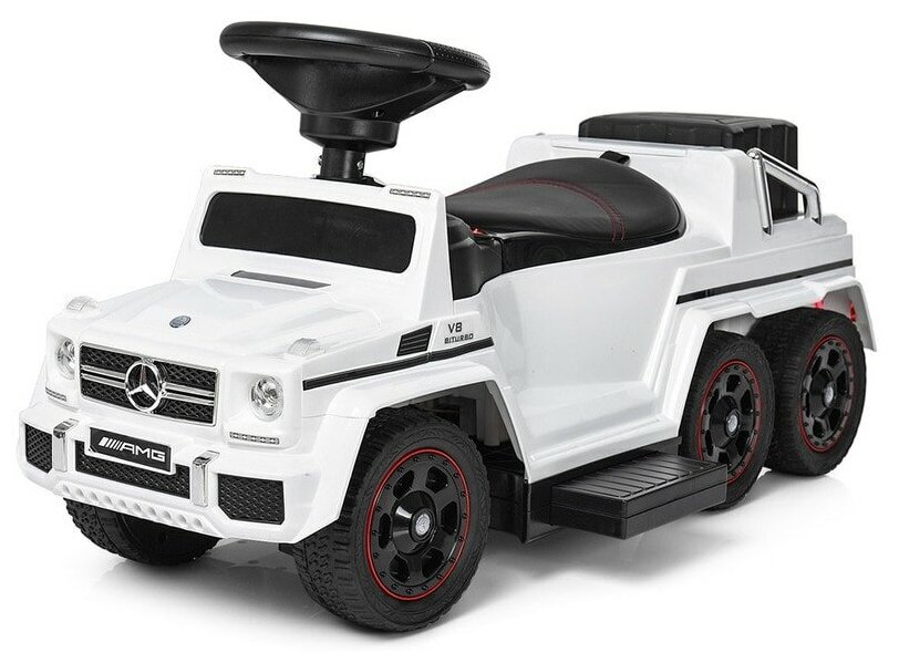 Детская каталка RiverToys Mercedes-Benz (шестиколесная) (Белый)