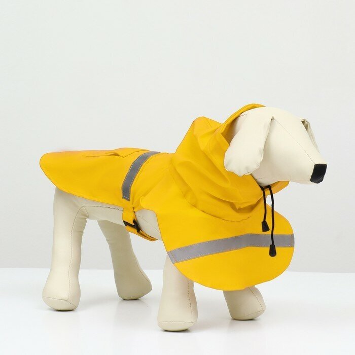 Дождевик для собак, размер М (ДС 25-30, ОГ 33-35, ОШ 21-25 см), жёлтый - фотография № 1