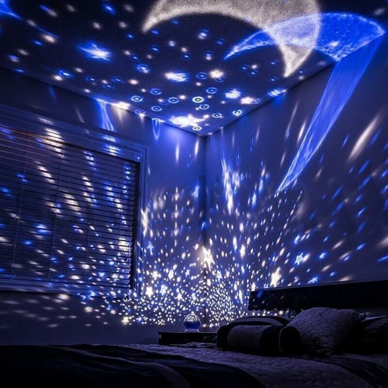Лампа-ночник звёздное небо Star master, фиолетовый - фотография № 15