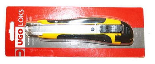 Нож сегментный UGO LOKS 18мм металлическая направляющая, двухкомпонентная ручка
