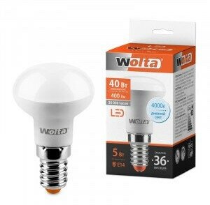 Светодиодная LED лампа Wolta лампа R39 E14 5W(400Lm) 4000K 4K 69X39 25S39R5E14 (упаковка 18 штук)