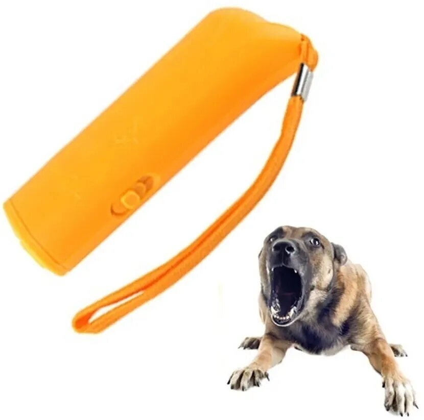 Отпугиватель собак ультразвуковой с фонариком желтый - фотография № 7