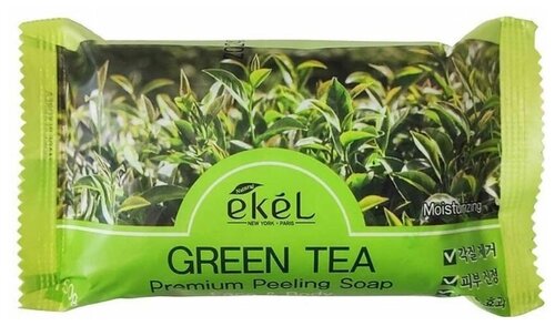 Мыло для тела Ekel, Peeling Soap Green Tea, косметическое, с экстрактом зеленого чая, 150 г
