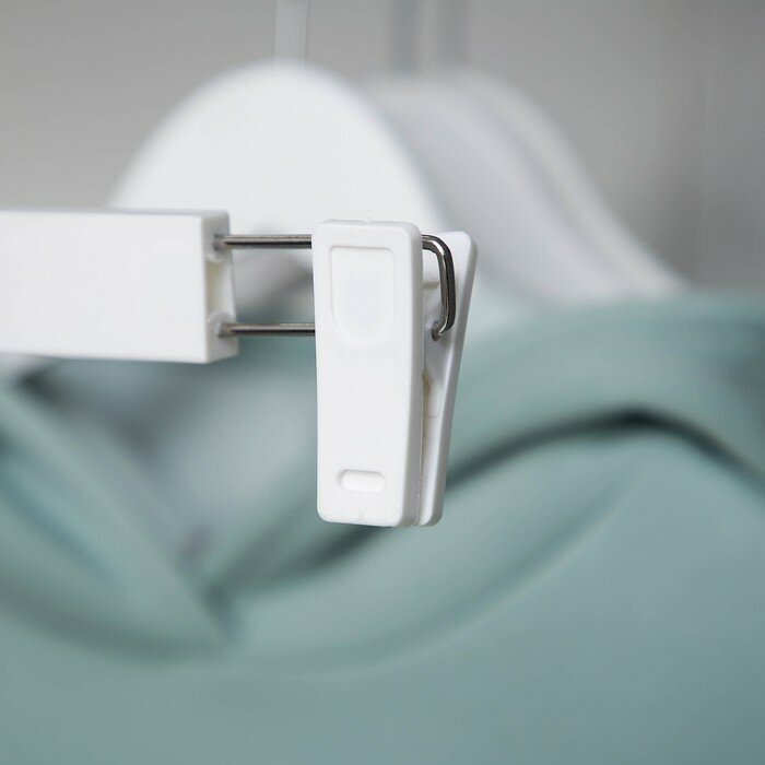 Доляна Вешалка для брюк и юбок с зажимами, 31×16 см, цвет белый - фотография № 5