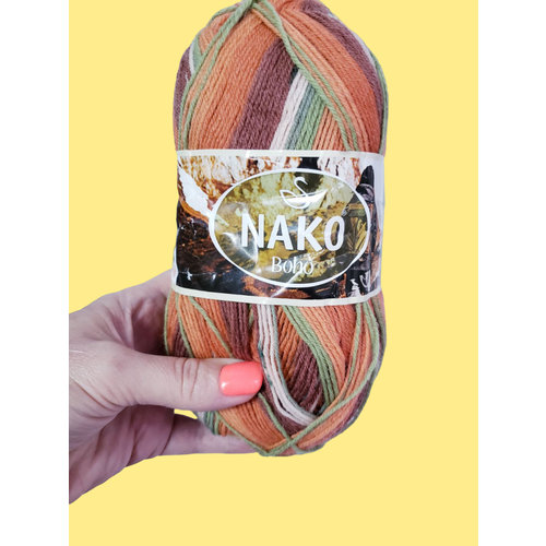 Пряжа Nako Boho (Нако Бохо), цвет 82689, 100 гр/400м, 75% шерсть, 25% полиамид, 1 моток.