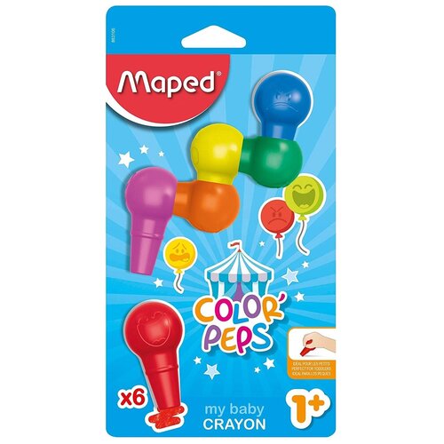 фото Maped. мелки-конструктор пластиковые "color'peps baby" фигурной формы (6 цв) арт.863106