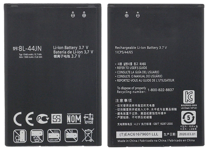 Аккумулятор BL-44JN подходит для Optimus L3 E400 L5 E612 P970 E510 LGE510 P690 E730 аккумулятор Optimus Zone E400 BL44JN